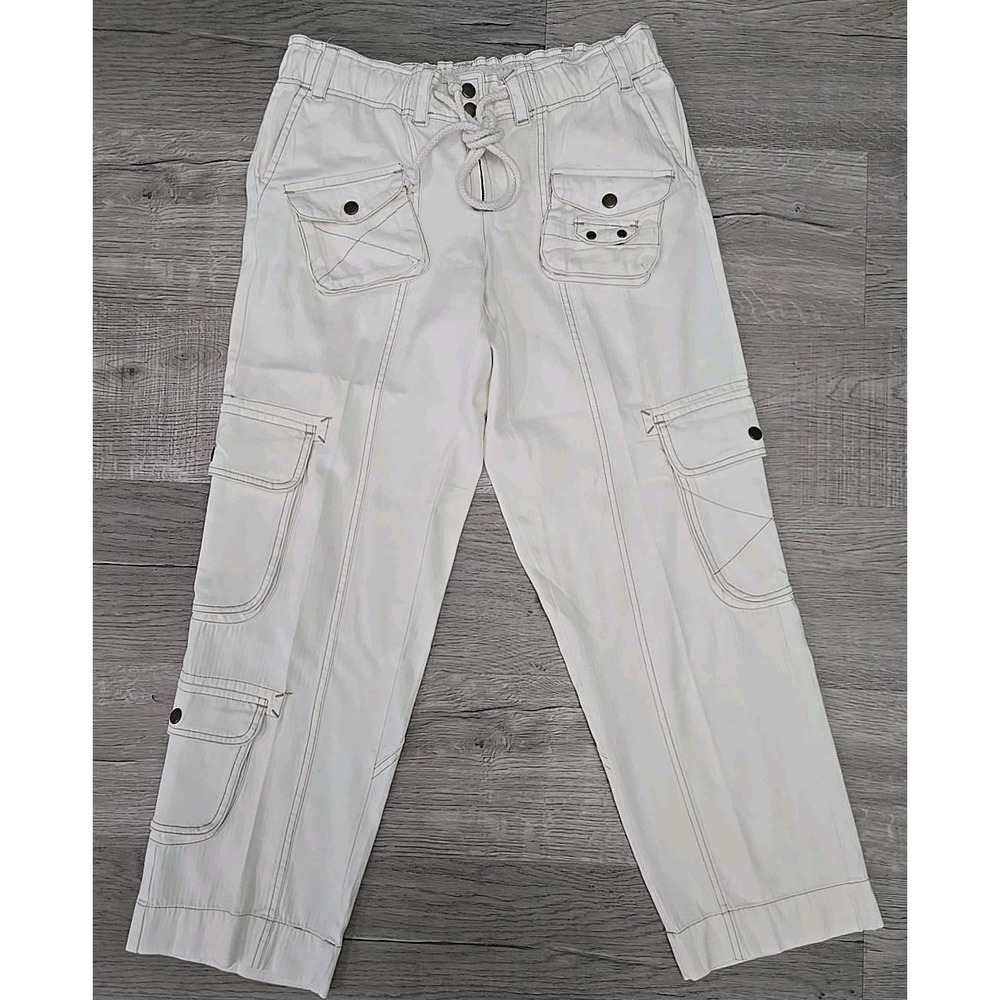 Free People White Cargo Utility Trousers